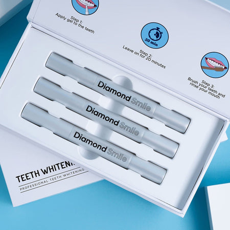 Diamond Smile tandbleekpen tegen een witte achtergrond