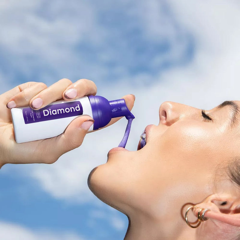 Tanden bleken kleurcorrectie paars schuim diamond smile